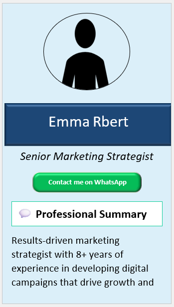 Bottoms White & Blue Banner CV Template (Mobile + Desktop Versions)